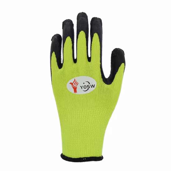 Confortável respirável durável protetor industrial látex revestido de espuma luva de trabalho ou de segurança do trabalho materiais usados ​​de nylon ou algodão