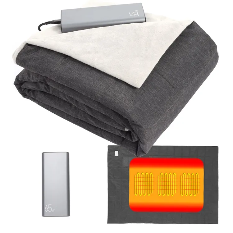 Cobertor aquecido portátil para uso externo USB cobertor de aquecimento elétrico cobertor de lã