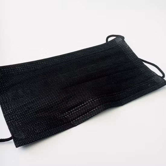 Máscara facial cirúrgica descartável preta 3 camadas 3 camadas tipo IIR