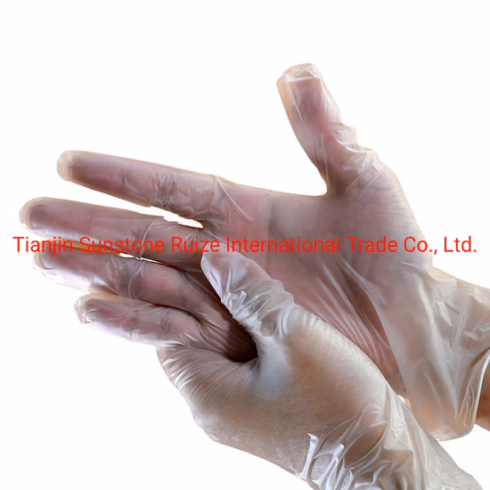 Luvas de exame de PVC transparente barato de qualidade alimentar