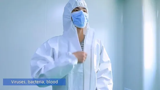 Macacão descartável não tecido PP+PE Vestuário de proteção médica CE OEM/ODM disponível