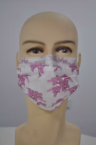 Cirúrgico/Tipo Iir/Médico/Protetor/Segurança/Não tecido 3 camadas/4 camadas Máscara facial descartável com presilhas elásticas/Amarrto