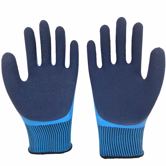 Luvas de proteção de trabalho industrial revestidas com espuma de látex